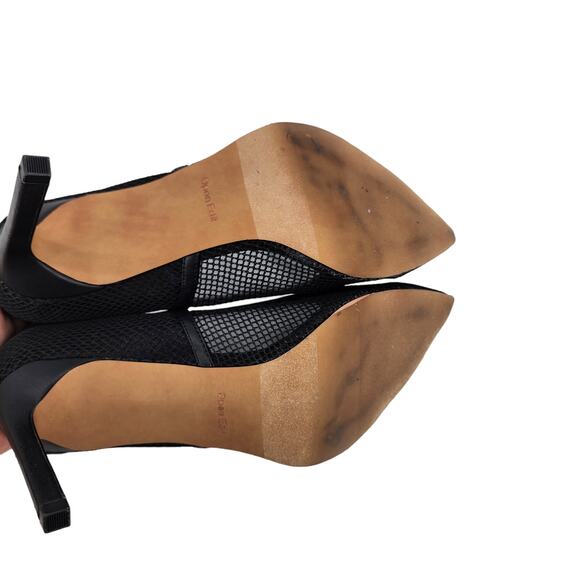 Open Edit Daria Black Mesh Pumps Pointed Toe Heels Shoes Size 9.5 - Picture 3 of 6